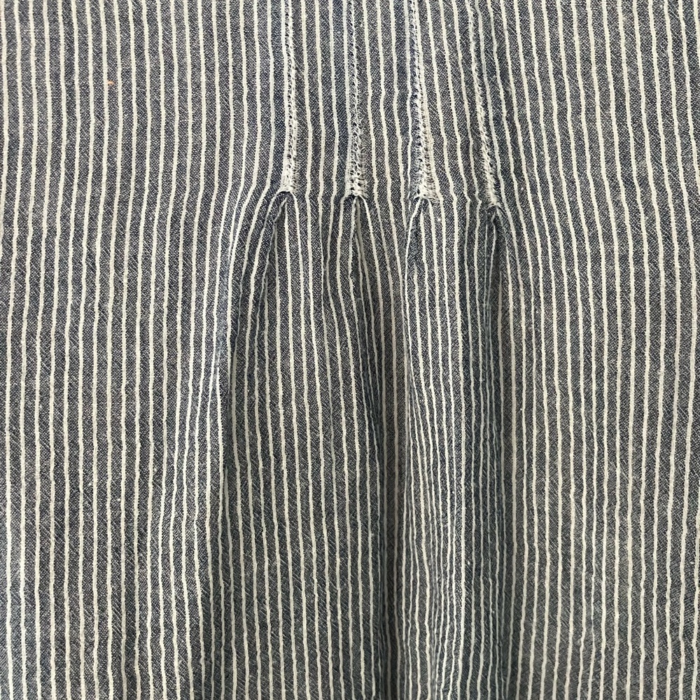 Lord & Taylor striped cotton blouse top button down baggy casual minimalist 1X - Picture 6 of 8